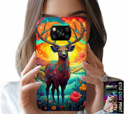 Zdjęcie produktu dla Etui Do Xiaomi Poco X3 - Kolorowe Wzory Jeleń Łoś Zwierzęta Leśne