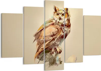 Produktbild von Bild auf Leinwand - Leinwandbild - Eule Vogel Natur - 150x100cm - Wand Bild - Wanddeko - Leinwanddruck - Bilder - Kunstdruck - Wanddekoration - Leinwand bilder - Wandkunst - EA150x100-3856