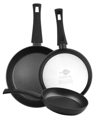 Pannenset 3-tlg. 18/22/26 cm Alu Antihaft Induktion schwarz