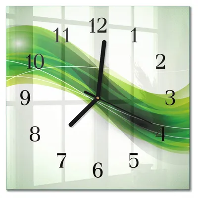 Produktbild von Tulup Glasuhr Wanduhr Küchenuhr Echt-Glas 30x30 cm Modern Dekorativ Geräuschlos Schwarzen Zeigern - Abstraktion