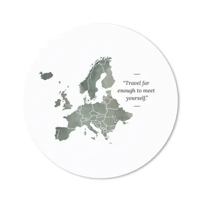 Produktbild von MuchoWow® Mauspad Mousepad Karten - Europa - Aquarell - Zitate 40x40 cm - Mousepads - Maus Mat - Pad - Mausunterlage - Schreibtisch Accessoires
