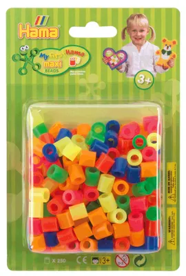 Produktbild von Hama Maxi-Bügelperlen Neon-Mix (51), 250 Stück