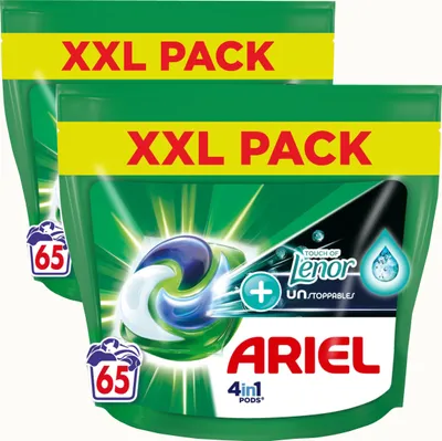 Produktbild von Ariel 4in1 Waschmittel-Pods +Touch von Lenor Unstoppables – 130 Wäschen – Vorteilspackung
