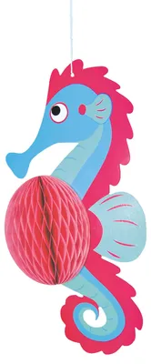 Produktbild von Seepferdchen-Wabenpapier-H$ngedeko 27 cm Meerjungfrau-Geburtstagsdeko -
