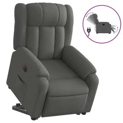 Produktbild von vidaXL Relaxsessel mit Aufstehhilfe Elektrisch Dunkelgrau Stoff