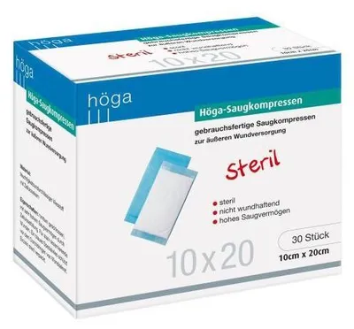 Image de Compresses absorbantes Höga 10x20cm stériles 30 pces
