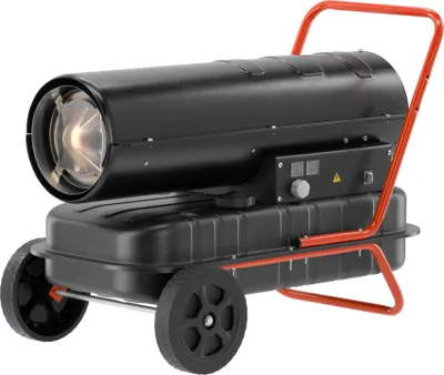 Produktbild von Diesel direkte Heizkanone Ölheizgebläse 30KW Heizgerät Bautrockner Bauheizer Dieselheizer Heizgebläse 38L Tank mit Thermostat 230W Luftstrom 750 m³/h Flammensicherung Fahrgestell