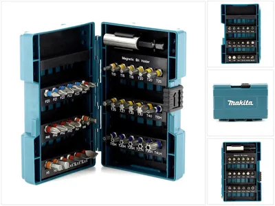 Obrázek produktu pro Makita B-28606, 37 kusů, Phillips, Křížový, Torx, 1/4", PH 0, PH 1, PH 2, PH 3, PZ 0, PZ 1, PZ 2, PZ 3, T10, T10H, T15, T15H, T20, T20H, T25, T27, T27H, T30, T30H, T40, T40H