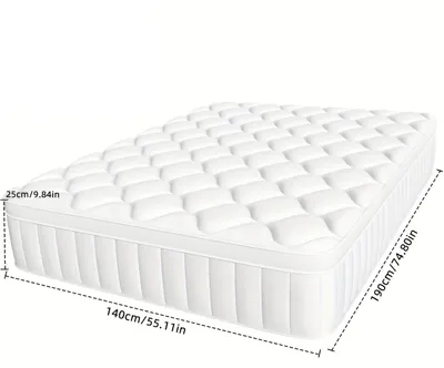 Obrázek produktu pro Matrace – Postelová matrace – Kvalitní matrace – Matrace s vrchní vrstvou – Zónová pružinová matrace – Rozměry 140x190 cm – Výška 25 cm