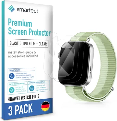 Produktbild von 3x TPU Schutzfolie Klar für Huawei Watch Fit 3 Displayschutz Panzerfolie Folie