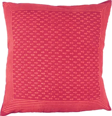 Produktbild von Kissenbezug Blockdruck, Dekokissen Bezug, Kissenhülle Ethno, Traditionelle Herstellung - Muster 14, Rot, Baumwolle, Größe: 40*40 cm