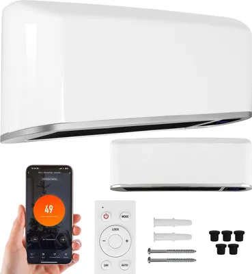Produktbild von Jayseuw Wand Heizlüfter mit Fenster-Offen-Erkennung & Wi-Fi Funktion | Heizkörper für bis zu 60qm | Elektroheizung für Wandmontage inkl. Montagematerial | mit 1,5m Kabel, Fernbedienung & Timer