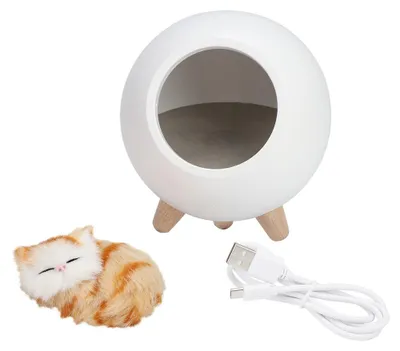 Immagine prodotto di Dolce luce notturna a forma di gatto, piccola casetta per animali domestici, lampada a LED, illuminazione per camera da letto, lampada d'atmosfera, bianca