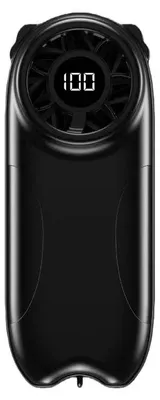 Immagine prodotto di Mini ventilatore portatile - Ricaricabile tramite USB - Batteria da 4000 mAh, 5 velocità, flusso d'aria potente, funzionamento silenzioso, display digitale - Nero