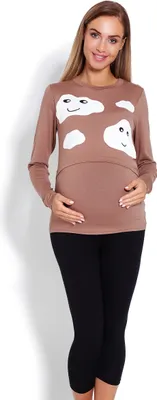 Zdjęcie produktu dla PeeKaBoo Damskie ciążowe spodnie od piżamy Ghrairreng cappuccino L/XL
