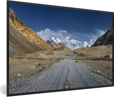 Produktbild von MuchoWow® Gerahmtes Poster Ansichten des Mount Everest in Tibet 30x20 cm - Poster mit Schwarzem Bilderrahmen Wandposter Rahmen Foto Bilder - Kunstdruck - Bild-Poster