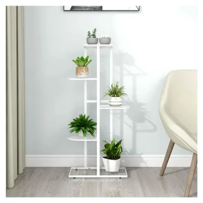 Produktbild von Pflanzenständer mit 5 Etagen, 43x22x98 cm, Weiß, Metall