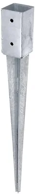 Obrázek produktu pro Alberts 4 x Einschlag-Bodenhülse für Vierkantholzpfosten, 46 x 46 mm, Länge 550 mm, feuerverzinkt, zum Einbetonieren