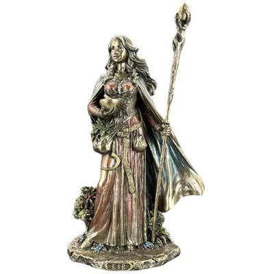 Produktbild von Eir – nordische Göttin der Heilkunst – Dekofigur in Bronzeoptik, handbemalt, 14.5 cm × 9 cm × 24 cm, Modell WU77977A4
