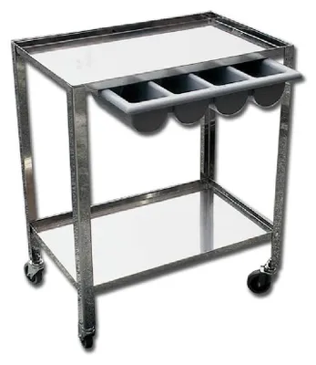 Edelstahl-Rollwagen 70x50x82 cm, 4 Räder, 25 kg Tragkraft
