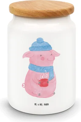 Produktbild von Mr. & Mrs. Panda behälter Schweinchen Glühwein - Weiß - Geschenk, Dose, Spruch, Weihnachten, Betrunken, Aufbewahrungsdose, zuckerdose, Keksdose, Weihnachtsmarkt, Teedose