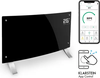 Image de Klarstein Radiateur Electrique à Faible Consommation d'Energie, 2000W Chauffage Electrique d'Intérieur avec Thermostat, Portable, Chauffage Mural, Chauffage d'Appoint, Radiateurs, Pieds en Aluminium