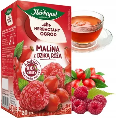 Image de Herbapol Framboise Cynorrhodon Thé 20 sachets de thé - Infusion de fruits Mélange de tisanes