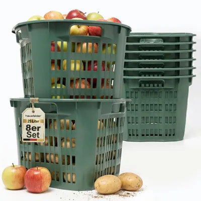 Produktbild von Erntekorb Gartenkorb, Grün, 25 Liter, 8 Stück
