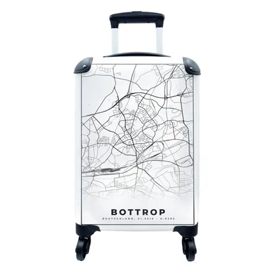 Produktbild von MuchoWow® Koffer Handgepäck Trolley Rollkoffer Kleine Reisekoffer mit 4 Rollen - Bottrop - Karte - Stadtplan - Cabin Size < 55x40x23 cm & 55x40x20 cm - Fotokoffer - Kabinenkoffer - Boardgepäck - Reise-Box - Reisekoffer - Reisegepäck - Koffer mit Bild - Trolley für Kinder