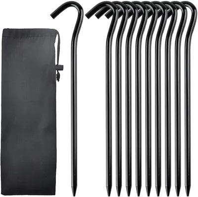 Imagen del producto de Estacas de aluminio de 18 cm, paquete de 10 unidades, resistentes a la corrosión, para camping