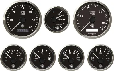 Produktbild von Instrumentensatz schwarz/chrome Mercruiser/Volvo Penta