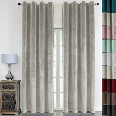 Produktbild von 2 Stück Vorhang Samt Blickdicht mit Kräuselband 140x245 Vorhänge Gardine Gardinen mit Universalbandaufhängung Hellbraun 2er Pack