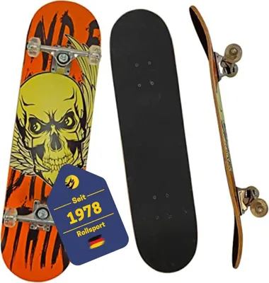 Produktbild von Best Sporting Skull Holz-Skateboard – Street-Board mit Totenkopf-Design