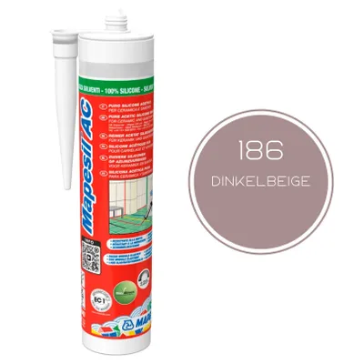 Produktbild von MAPEI® MAPESIL AC 1-Komponenten Fugen-Silikon 189 dinkelbeige 310 ml zum Abdichten mit BioBlock® ANTISCHIMMEL