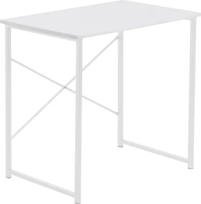 Produktbild von 1x Weiß/Weiß Hölzern Rechnertisch - 80cm x 50cm x 73.5cm Klein Heim Büro Schlafzimmer Spielen Lernen PC Laptop Tisch - von Harbour Housewares