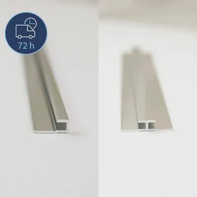 Produktbild von BREUER Profil-Set 2 Express Q72 für Rückwand silber Länge 210 cm 1 Verbindungsprofil und 2 Endprofile 1447001000157