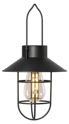 Produktbild von Star Trading Solar Laterne Cage Schwarz, 7 lm, Dämmerungssensor, 21 cm