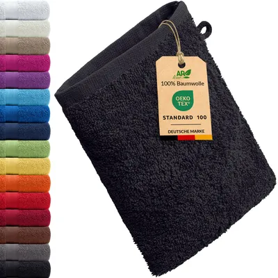 Produktbild von AR Line ARIZONA Handtuch-Serie – 500 g/m² Frottier in 9 Größen verfügbar, Größe: Waschhandschuh 15x21 cm, Farbe: Schwarz
