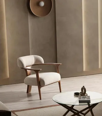 Produktbild von Sessel Design Couch Sofa Relax Textil  Lounge Club Polster Sitzer Luxus Beige