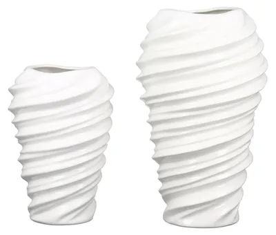 Produktbild von GILDE Vase, "Twist", Porzellan, weiß, , H. 27 cm, D. 17 cm 56353