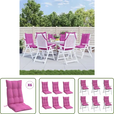 Produktbild von The Living Store Hochlehner-Auflagen 6 Stk. Rosa Oxford-Gewebe