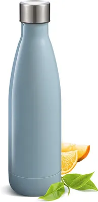 Produktbild von Wasserflasche PASTEL 0,6 l, Edelstahl, blau