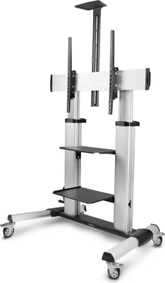 Immagine prodotto di StarTech.com Carrello/supporto TV mobile su ruote per schermi piatti da 60-100" e fino a 100 kg, regolazione dell'altezza tramite manovella, montaggio su carrello mobile/portatile