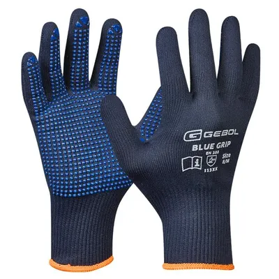 Produktbild von Gebol Handschuh Blue Grip Arbeitshandschuh Mechaniker Montage Grip PVC Noppen Gr. 9 / L