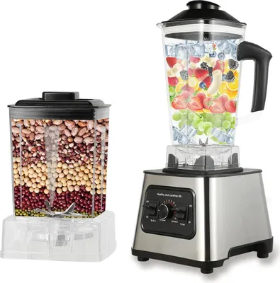 Immagine prodotto di Frullatore da tavolo - Frullatore ad alta potenza/Smoothie Maker - 2,5 l - Trita ghiaccio - >1500 W - 9 velocità - 4 lame - Spina UE 220 V - Bianco