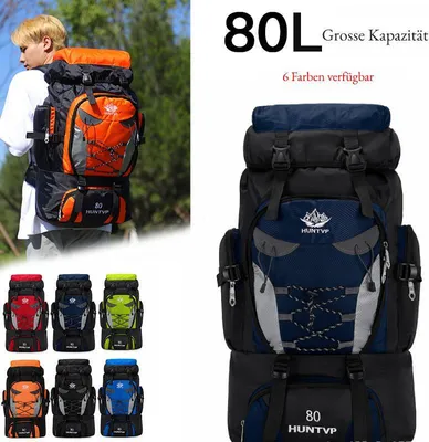 Obrázok produktu pre 80L batoh vodotesný horolezecká taška bicykel batoh športová taška voľný čas batoh cestovné batoh Trekking kempovanie turistika vonkajšie šport, námornícka modrá, 80L