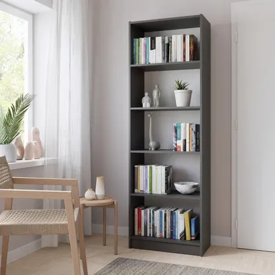 Produktbild von Regal Für Bücher - Dunkelgrau - 50 X 32 X 182,6 Cm - 5 Böden - Modernes Design