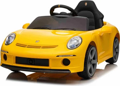 Obrázok produktu pre Licencované elektrické vozidlo RUF GT, žlté, s otváracími dverami, diaľkové ovládanie 2,4 GHz, LED svetlá vpredu a vzadu, USB/Aux vstup, lítiová batéria, 2 x 35W motor, ORIGINÁLNA LICENCIA