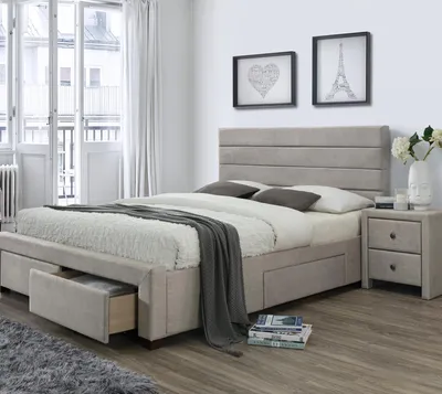 Obrázok produktu pre MOB, Manželská posteľ 160 cm - Kohta (béžová) (s roštom)