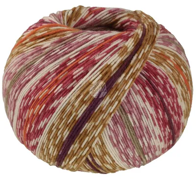 Produktbild von Lana Grossa - Meilenweit 100g Cashmere Mezzo 4205 burgund ocker ecru bordeaux orange fliederlila graubeige